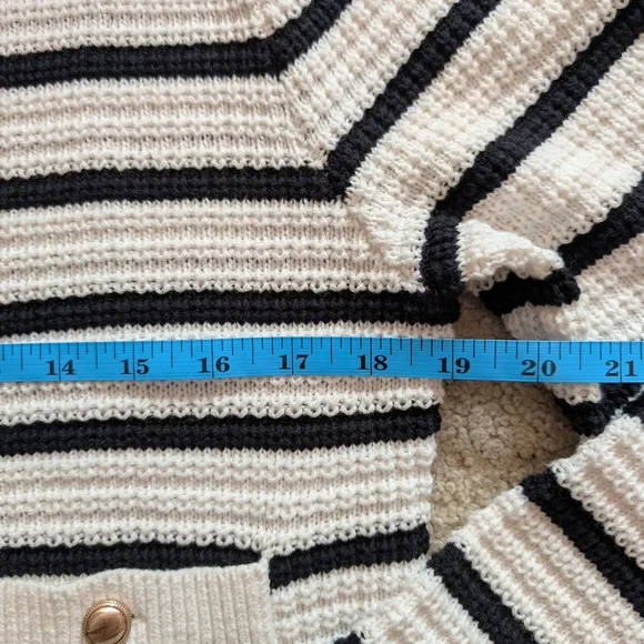 Abercrombie Kids Stripe Knit Button Cardigan Size 17/18 OR Women's Small/Medium - Picture 6 of 10